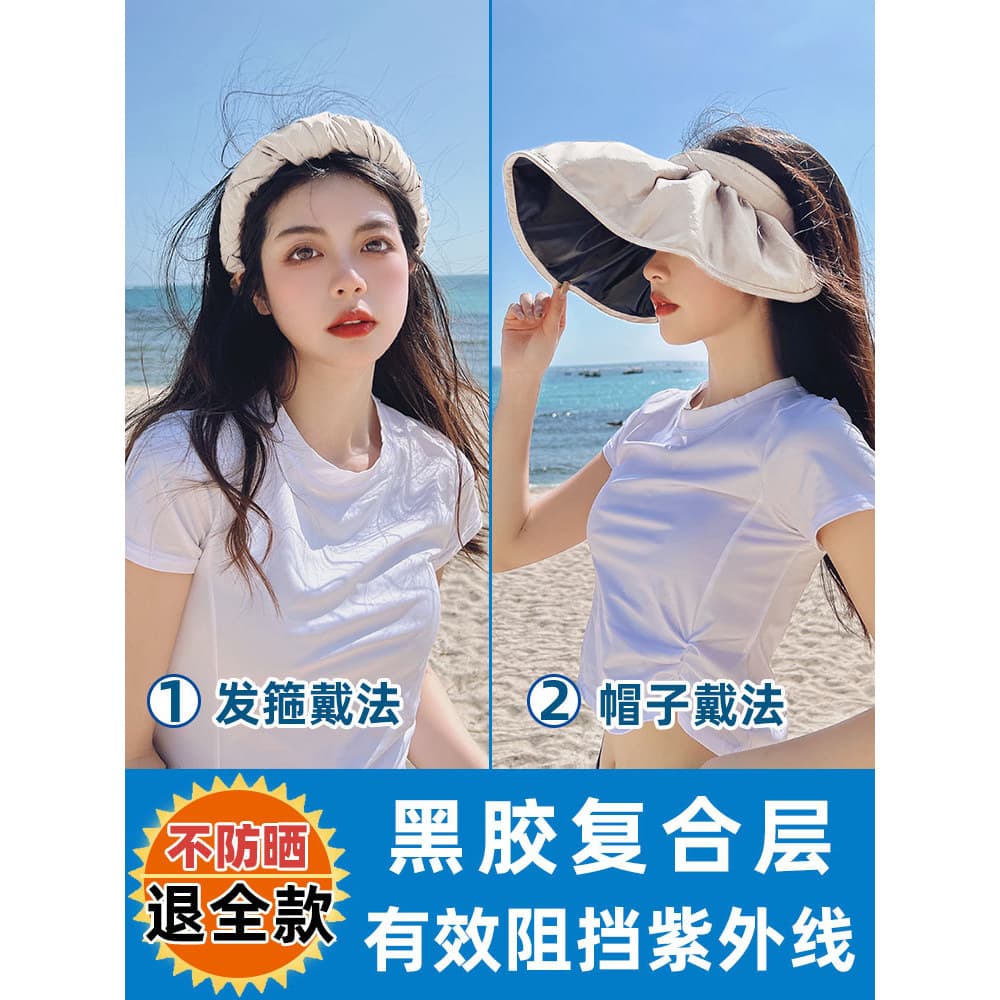 Novo estilo de verão protetor solar chapéu de sol chapéu de concha elegante All-Match oco chapéu superior à prova de ult