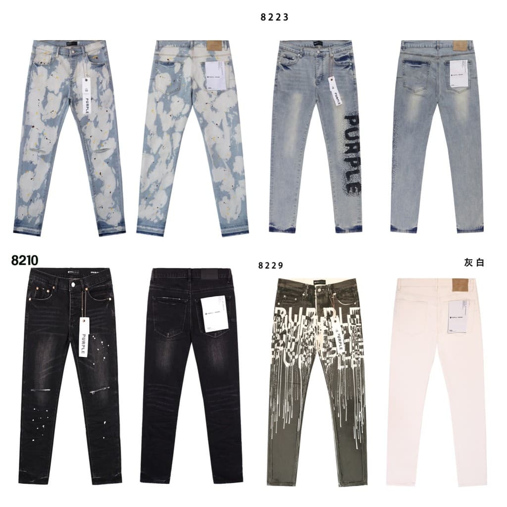 Purple Brand Street Wear Marca Roxa Pés Pequenos Calças Retas Graffiti Scratch Rasgado Jeans Skinny