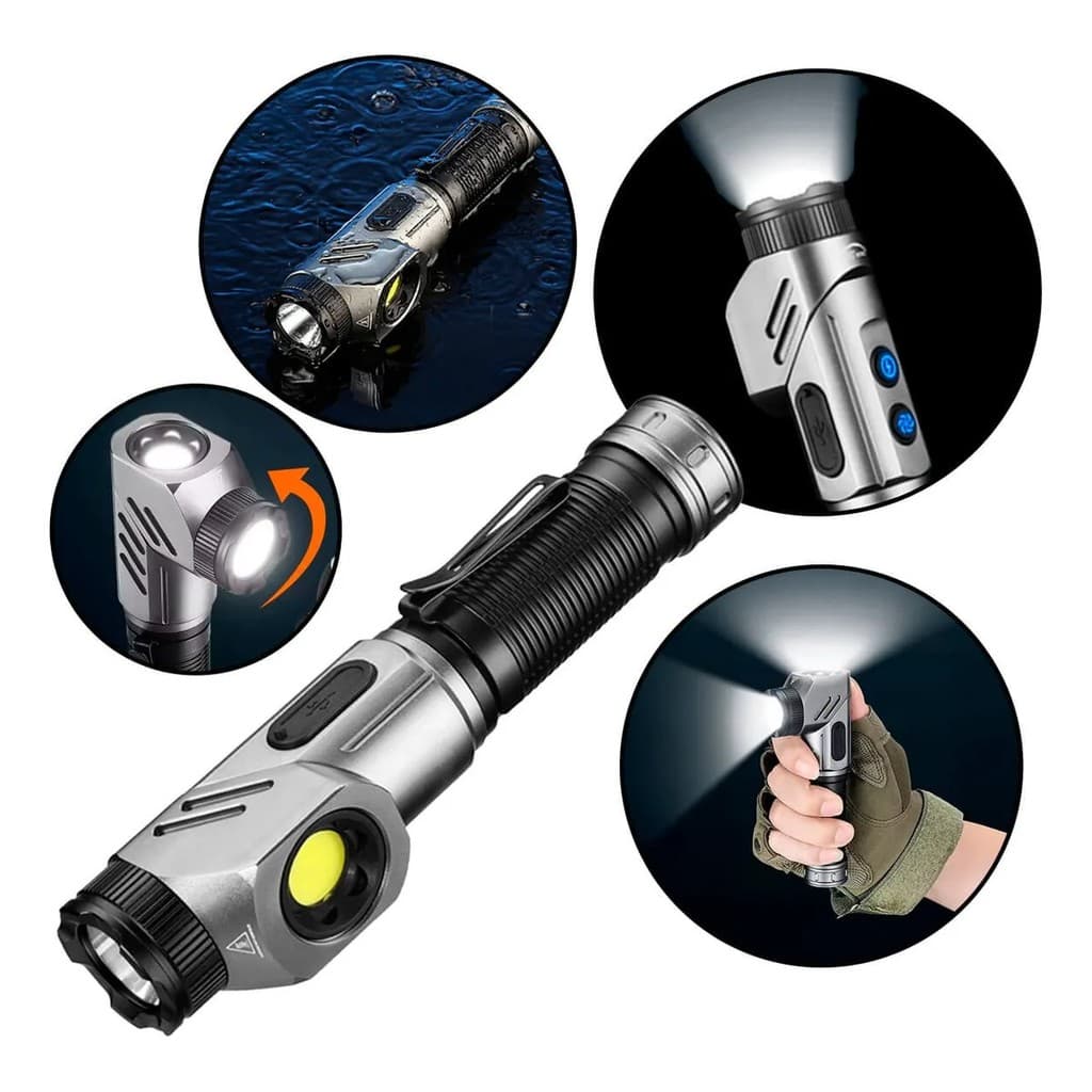 Lanterna Led Dobrável Com Imã 90 Graus Recarregável 1500lm ws-669