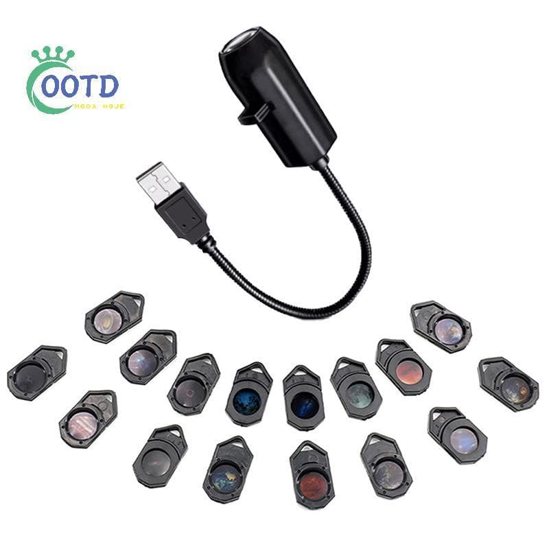 Moda Hoje USB Teto Lua Projeção Atmosfera Luz Céu Estrelado Lâmpada Noturna Romântica Decoração De Quarto Projetor Galax