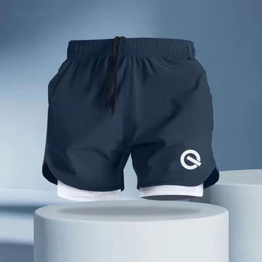 Shorts de secagem rápida de seda gelo americano verão homens correndo treinamento calças de três pontos forro Anti-expos