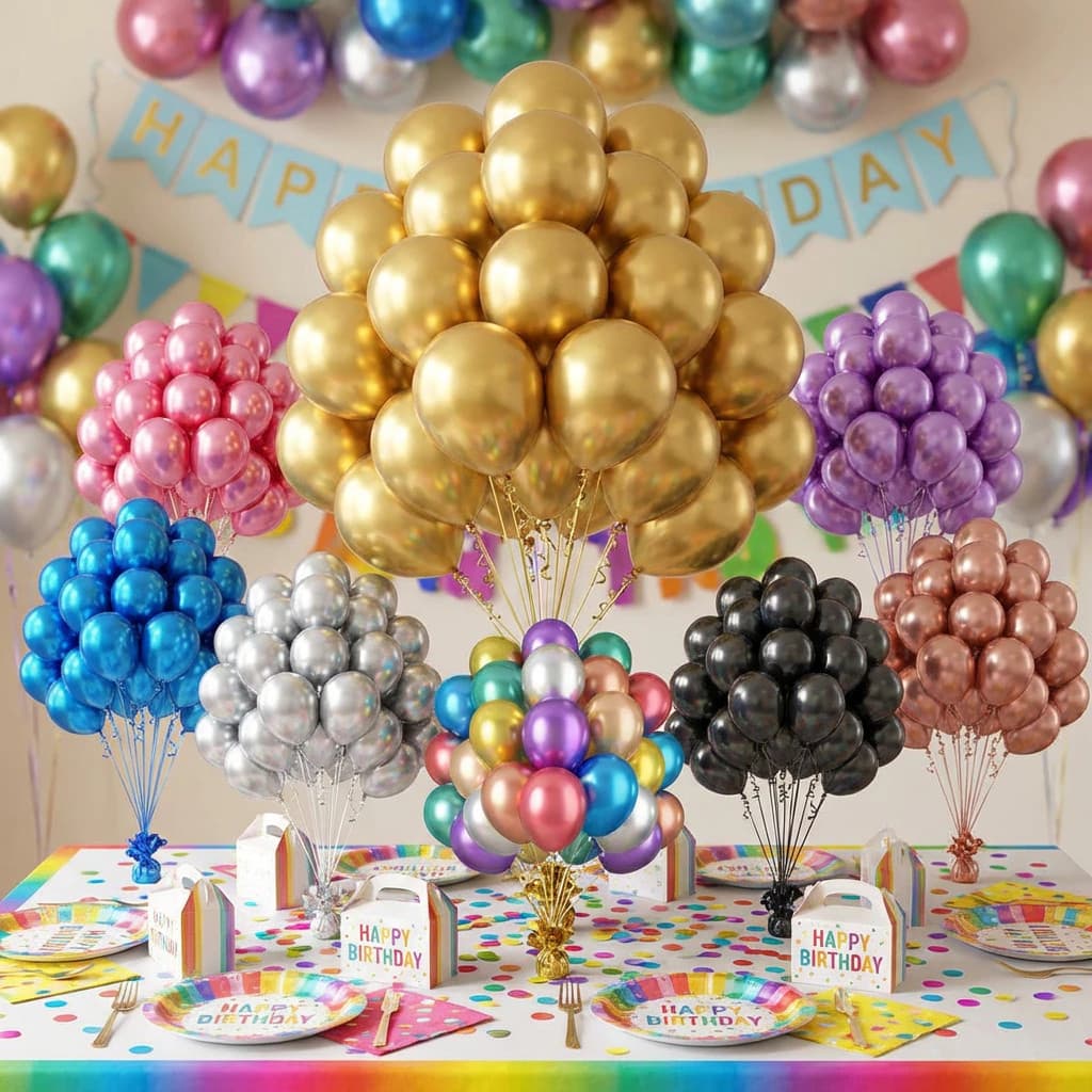 50 Balão Bexiga Metalizada Nº 10 Decoração De Festa Metalizada Aniversário Casamento Evento Painel