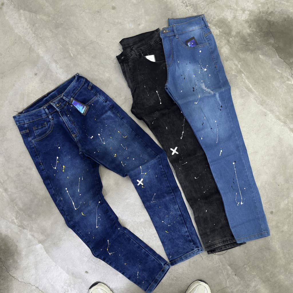 Calça Jogador Premium Denim Masculina Skinny Drip