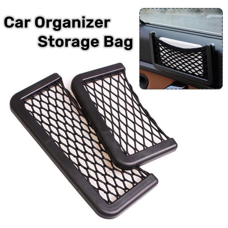 Organizador De Carro Bolsa De Armazenamento Bolso De Rede Suporte De Telefone Móvel Diversos Arrumação Universal Auto In
