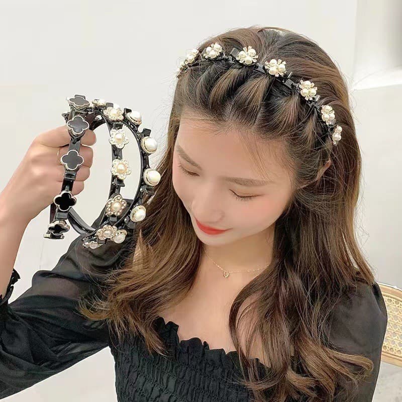 Novo Clipe de Cabelo Trançado Argola, Ferramenta de Quebra de Cabelo com Faixa de Pressão para Limpeza Facial