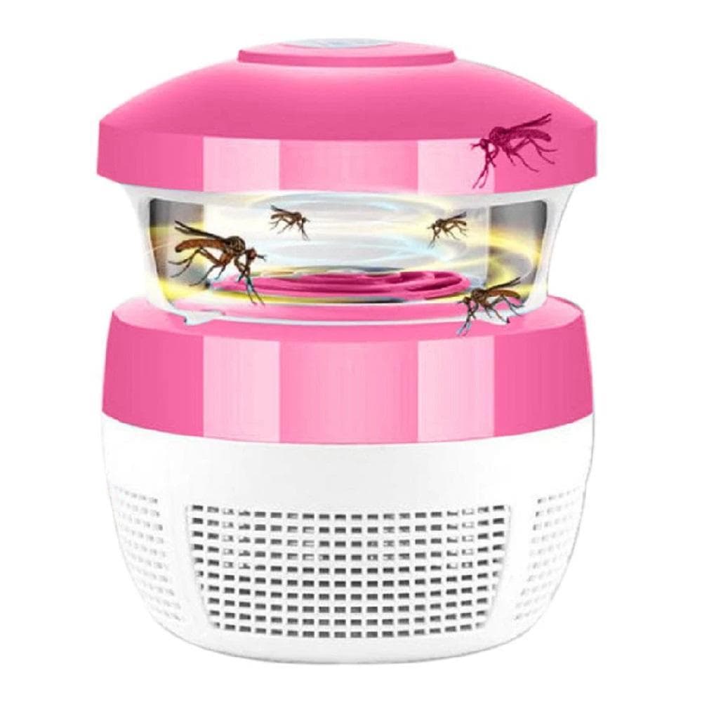 ARMADILHA COLETOR ELETRICO PEGA MOSQUITOS PORTATIL LED NOTURNO ASPIRADOR DE INSETOS DOMESTICO BIVOLT ROSA