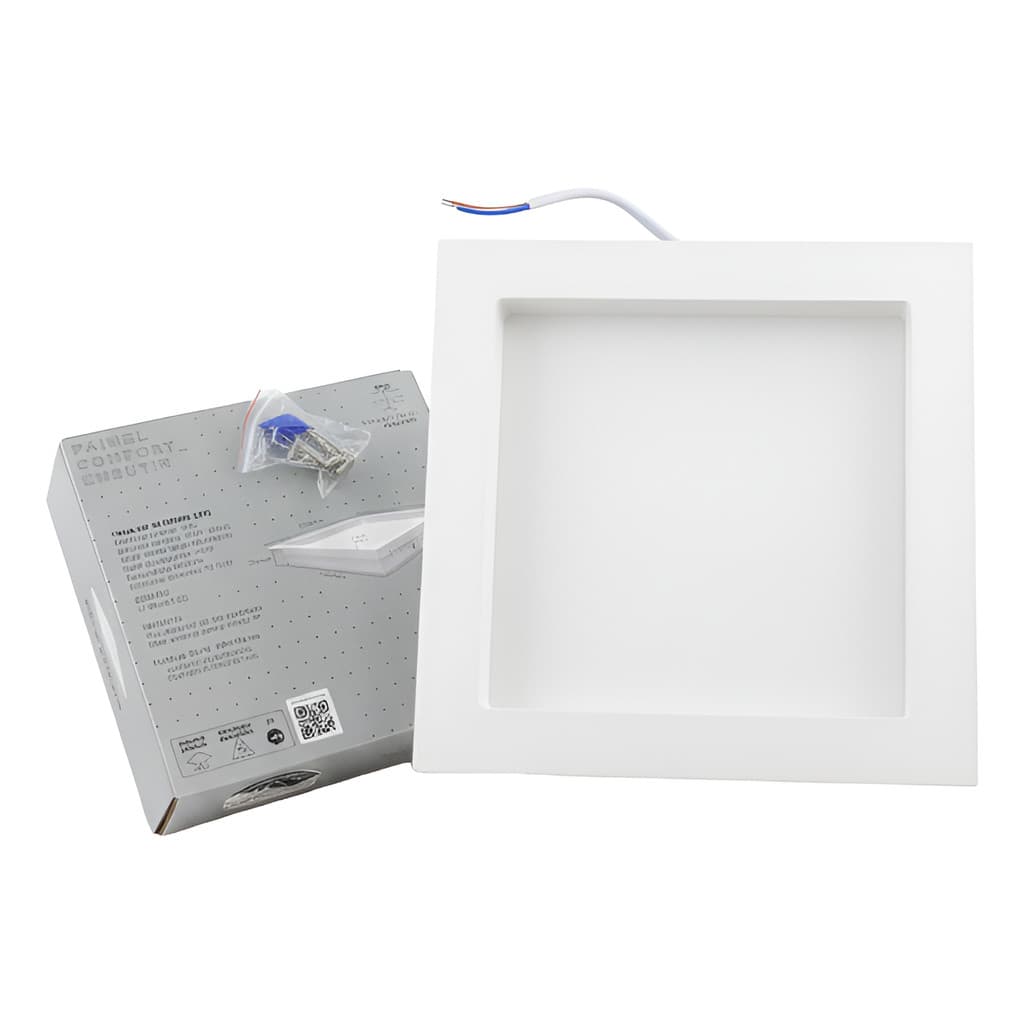 Painel Led Embutir 12w Quadrado 6500k Comfort Avant