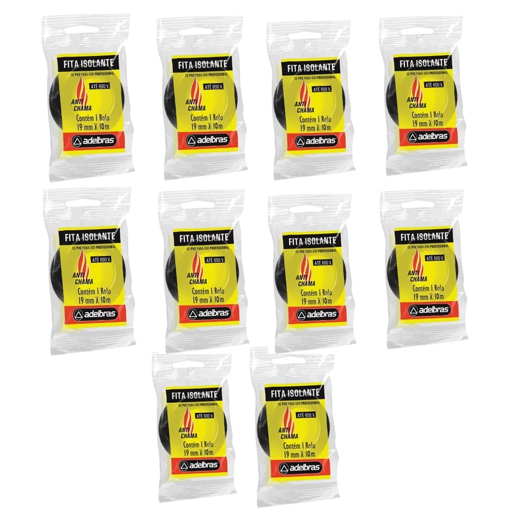 Kit Com 10 Fitas Isolantes 5 Metros 10 Metros 20 Metros- Adelbras