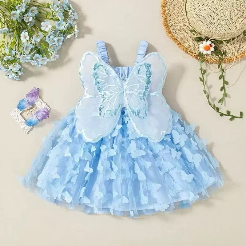 Vestido Rosa De Verão Para Meninas Com Design De Borboleta Doce Casamentos E Festas