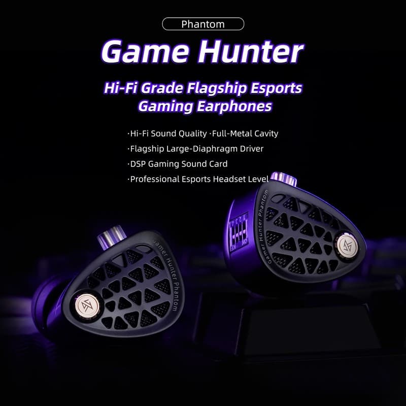 KZ Phantom HiFi Fones De Ouvido Para Jogos Com Fio , Posicionamento De Som FPS Microfone DSP PC Móvel Gamer 3.5mm/Tipo-C