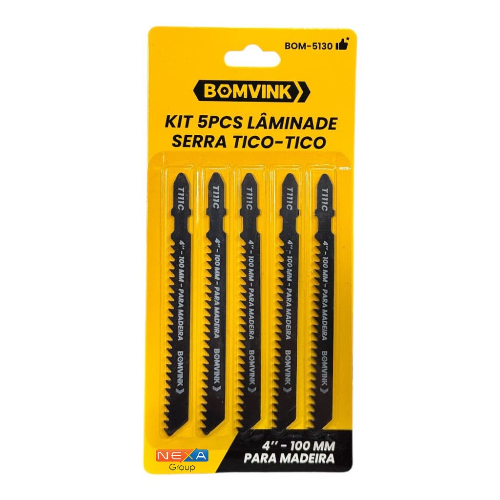 Kit 5 Peças Lâmina De Serra Tico-tico Para Madeira BOM-5130