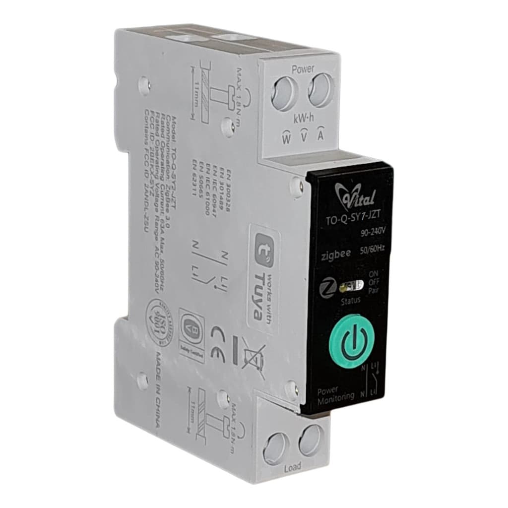 Disjuntor Zigbee 50a Monitor Energia Alexa Google Home Tuya