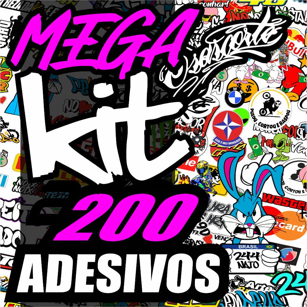 Cartela De Adesivos Para Bike Carro Capacete Moto 200un Coelho 244 Grau Osascorte