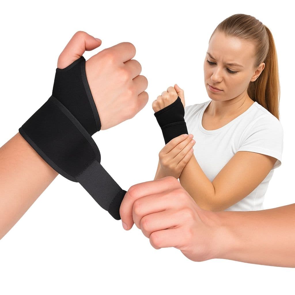 Munhequeira Ajustável em Neoprene Preta Yin's