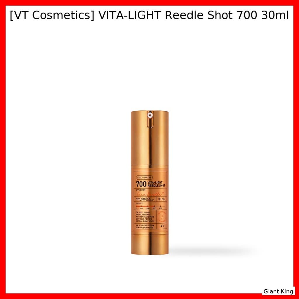 [VT Cosmetics] VITA-LIGHT Reedle Shot 700 30ml/Soro Revitalizante Coreano/Efeito Iluminador Da Rei Gigante