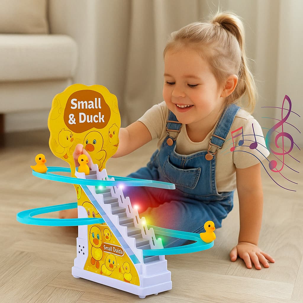 Brinquedo de Patinhos com Escorregador Som e Luz LED Jogo Interativo Infantil Educativo Criança