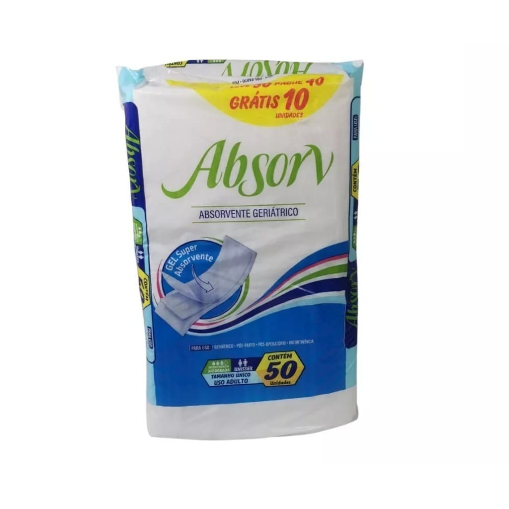 Absorvente Geriátrico / Pós Parto Absorv com 50 unidades