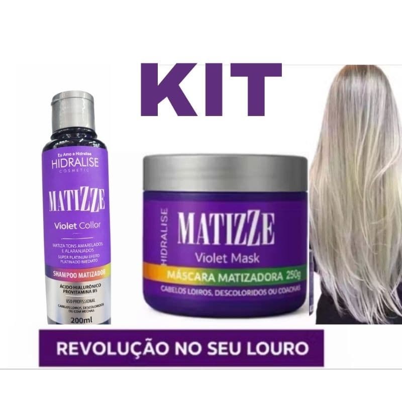Kit Máscara Matizador+Shampoo Roxo Hidralise Matizze  Loiros Platinados