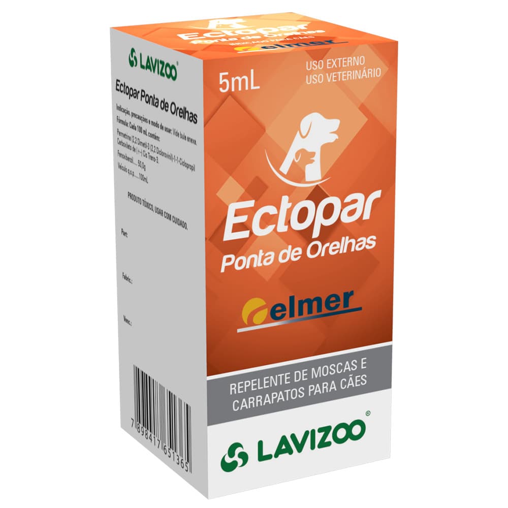 Ectopar Ponta de Orelhas Lavizoo 5ml
