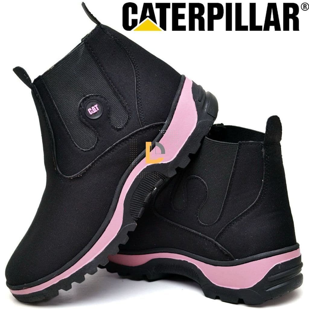 Bota Botinha Caterpillar Feminina Estilo Texana Calce Facil orquidea black