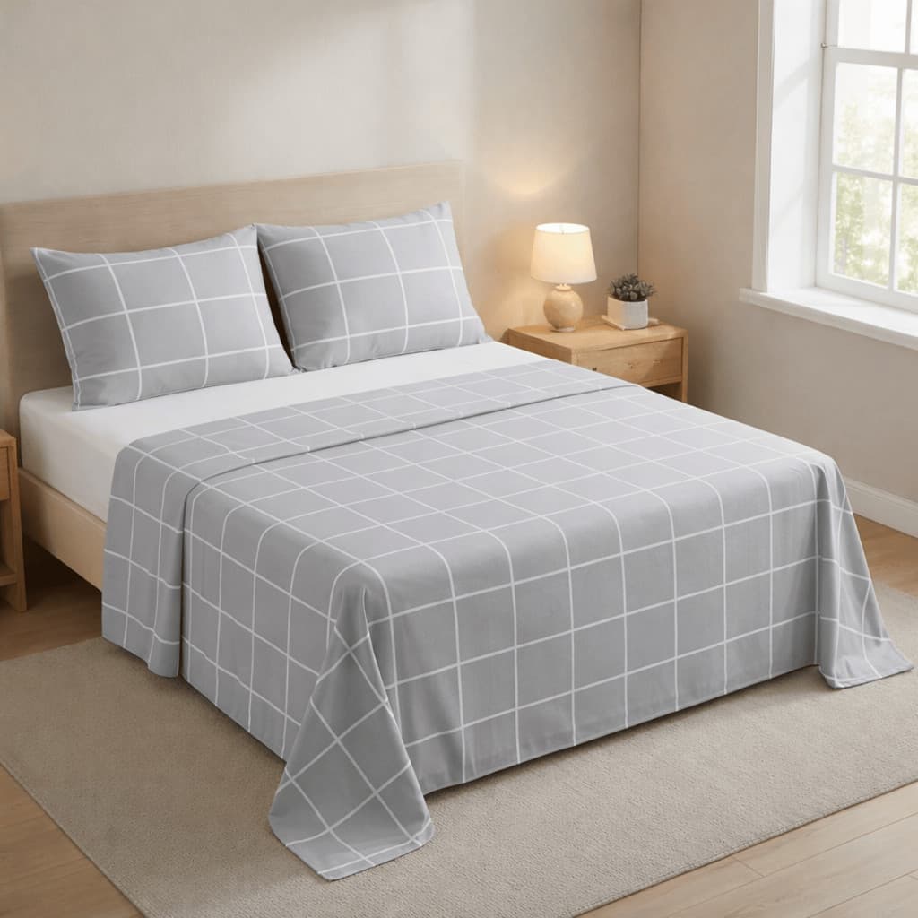 Jogo de Lençol Cama Queen 4 Peças Percal Algodão 160 Fios Macio e Confortável