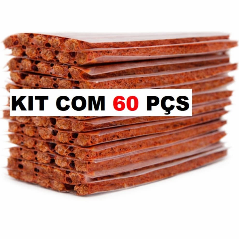 Kit 60 Macarrão Tubeless, Reparo Pneu Sem Câmara Carro/Moto/Caminhão Fácil e Rápido atacado original