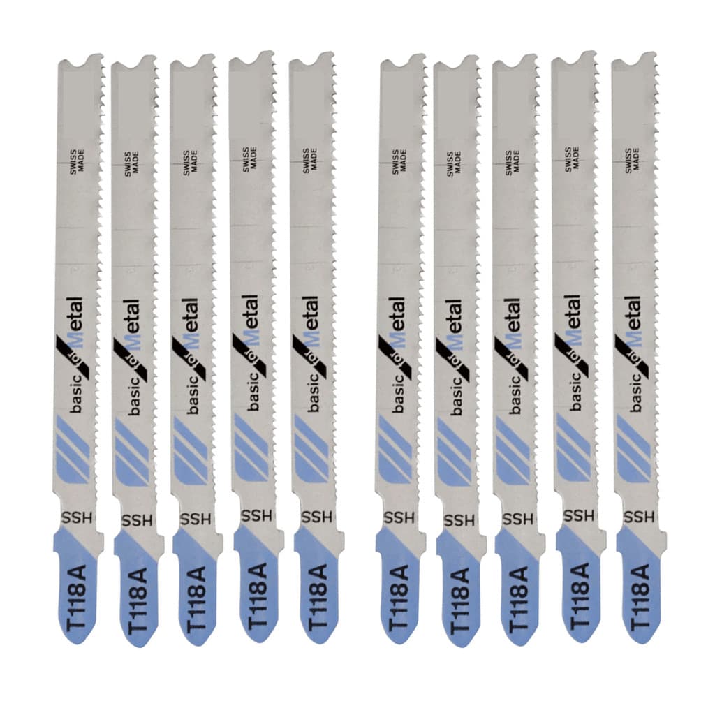 10 peças lâminas de serra tico-tico t118a metal
