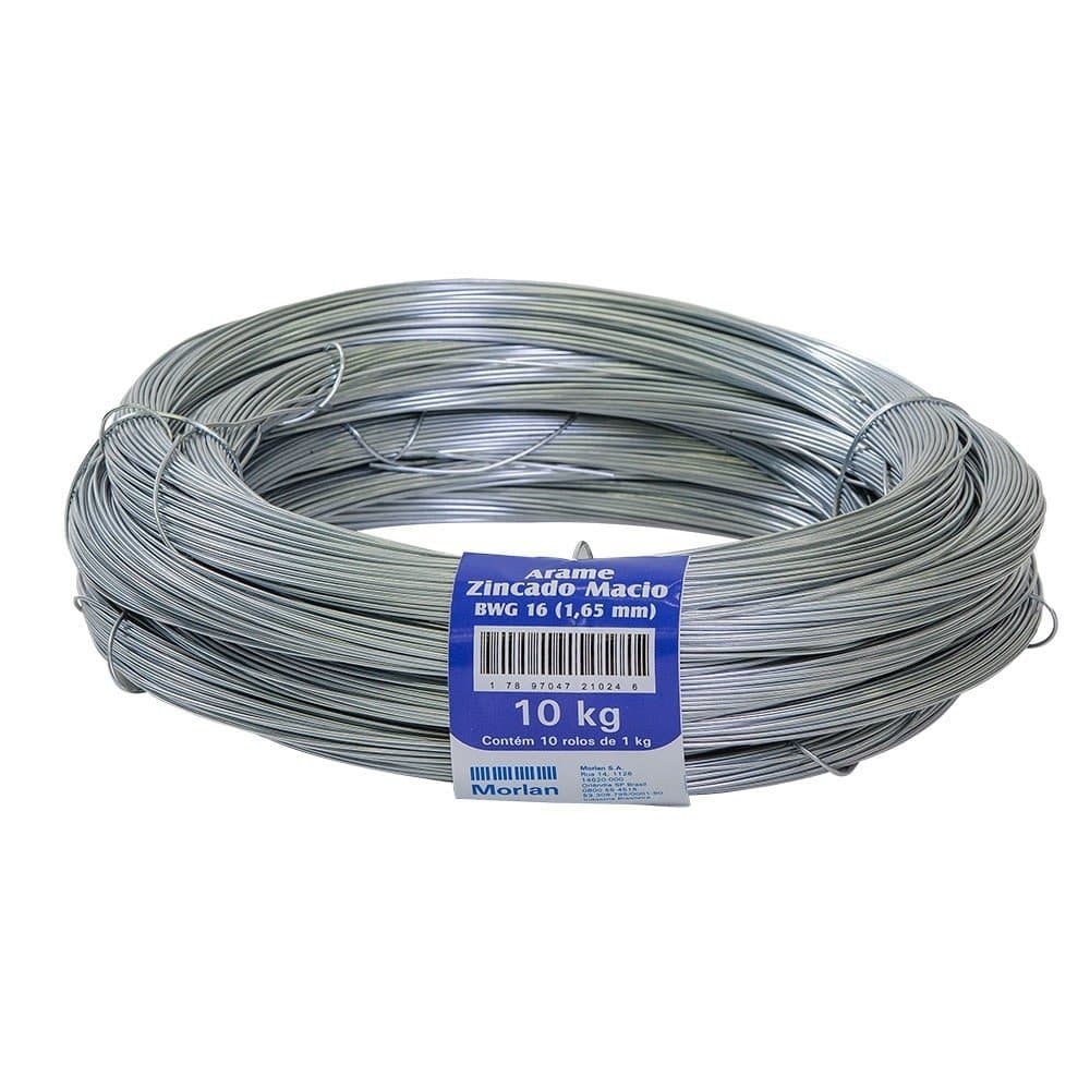 10 unidades Arame Liso Galvanizado Morlan Nº 16