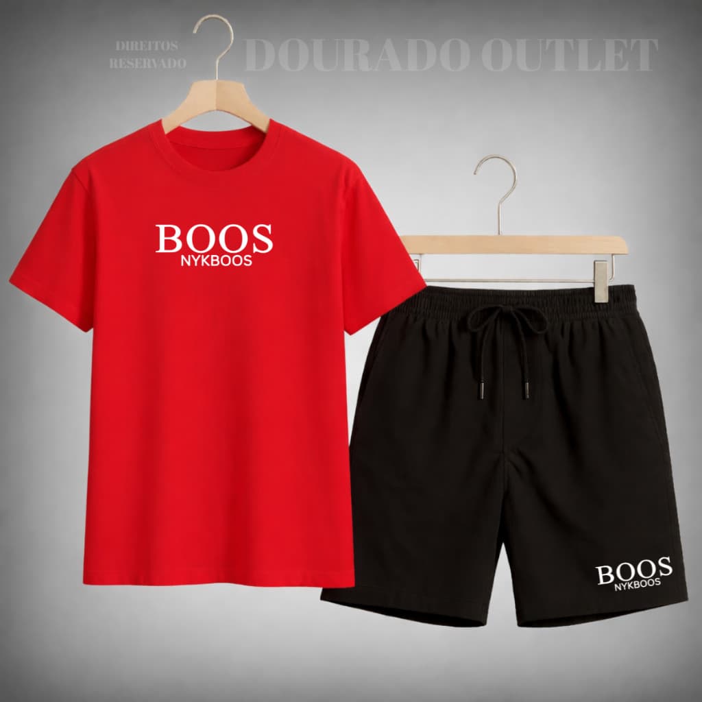 Camisa e Short Masculino boos Estilo Casual Otima Qualidade