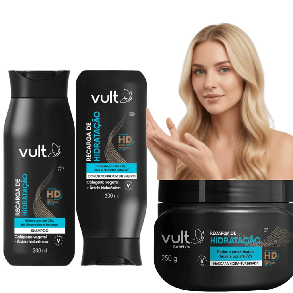 Kit Vult Recarga Hidratação Shampoo+ Condicionador + Máscara