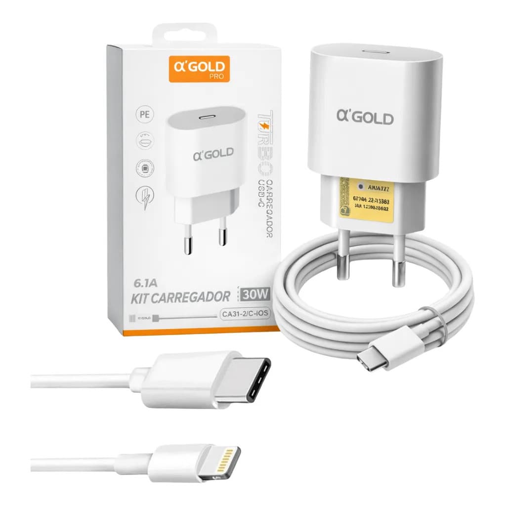 Carregador Turbo 30w Tipo C Para Ios  Carregador iPhone
