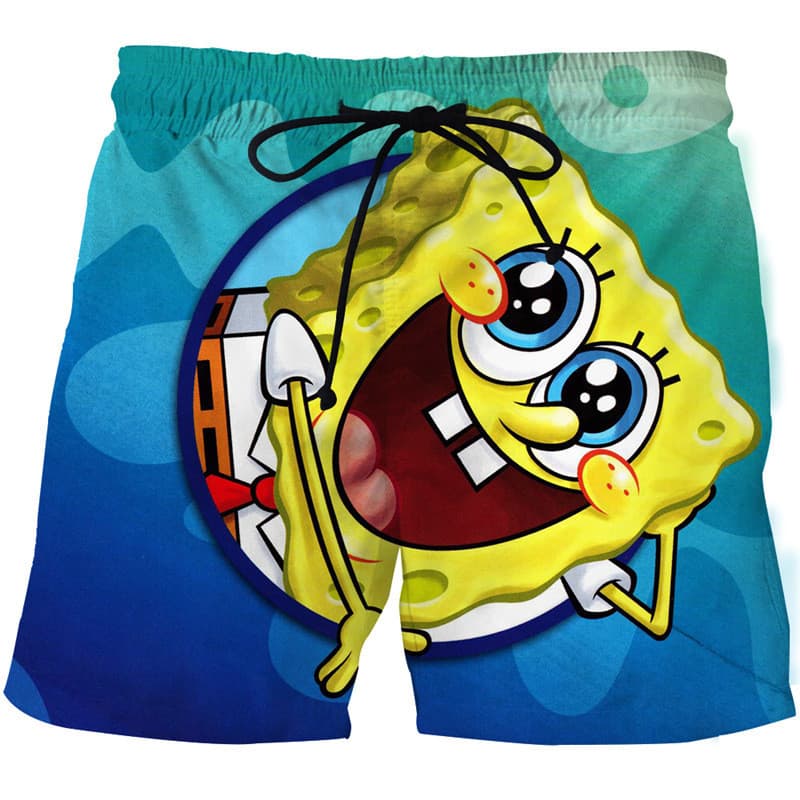 roupa masculina Short calça masculina Estampa Digital 3D Bob Spoon Modelo Verão Ideal para Praia Casual Diário