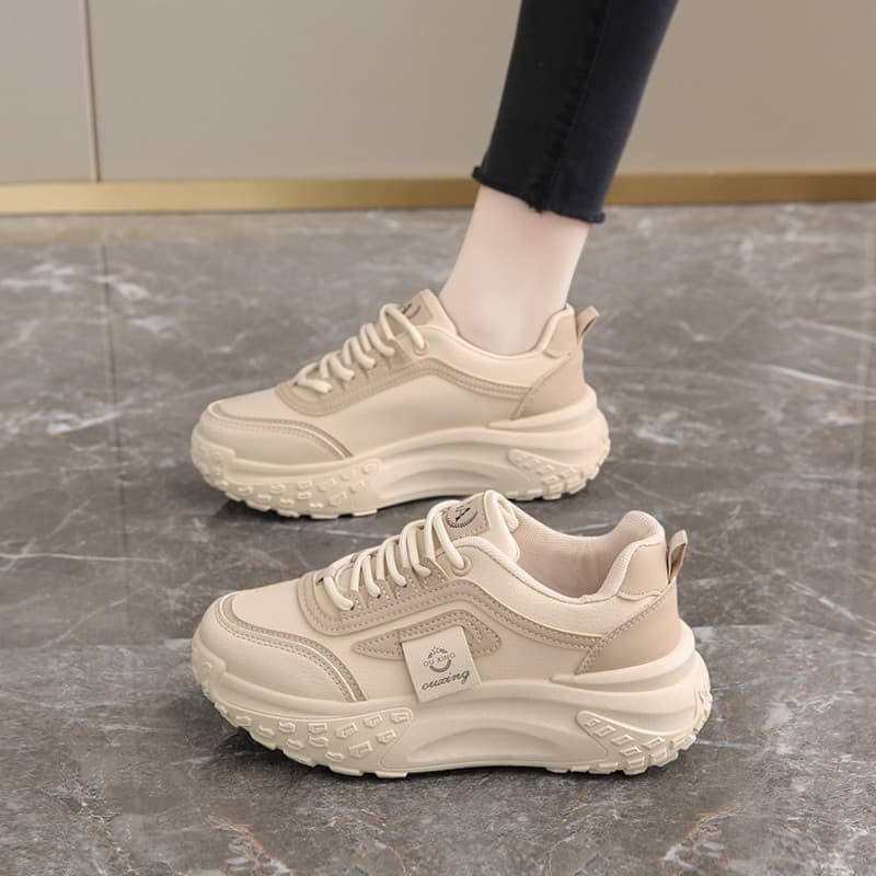 Sapatos papai de sola grossa feminino primavera 2026 novo estilo leve tênis de sola macia não cansado All-Match Casual t