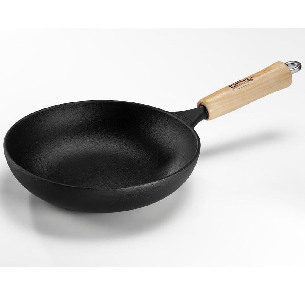 Frigideira wok ferro 18x4,5cm 0,8L cabo madeira – Panela Mineira®