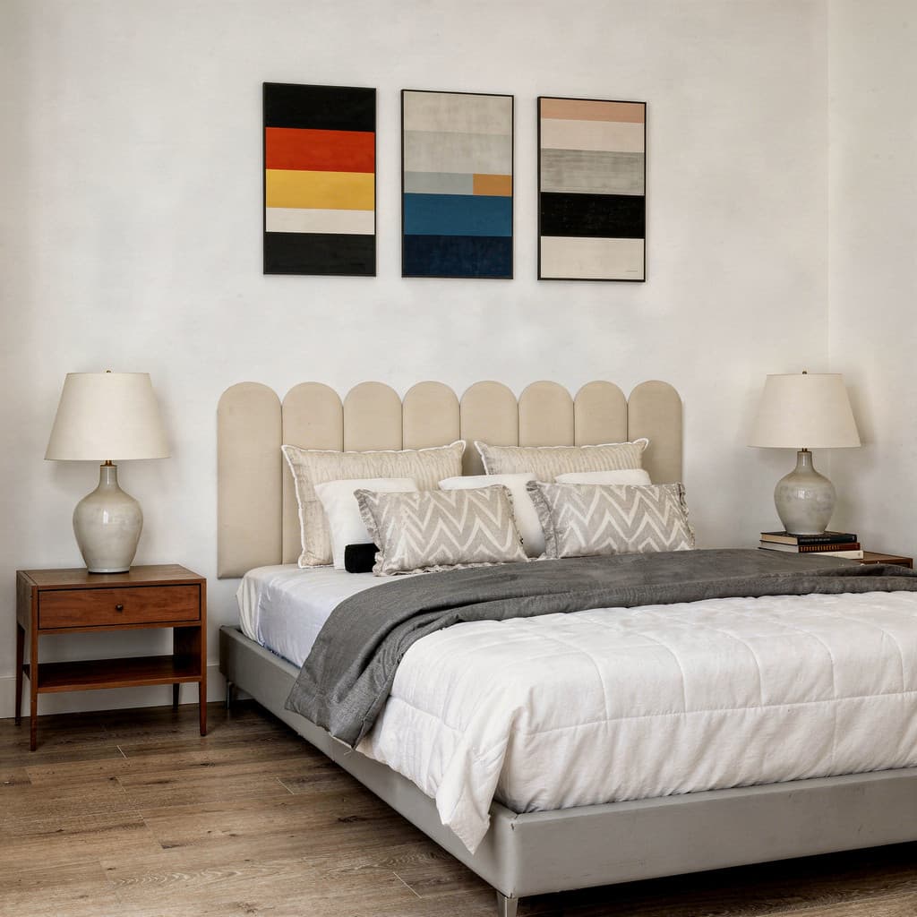 Cabeceira de Cama Solteiro Nuvem 45x20cm Cabeceira de Cama Solteiro Box - 5 Placas