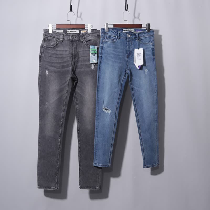 L18-3 47553 Cintura ALTA (ALTA) Calça Jeans Skinny Desfiada