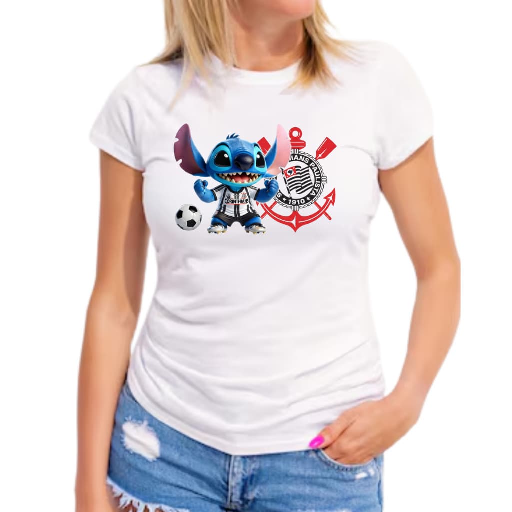 Camiseta camisa STITCH PODERORO TIMÃO corinthians blusa tshirt