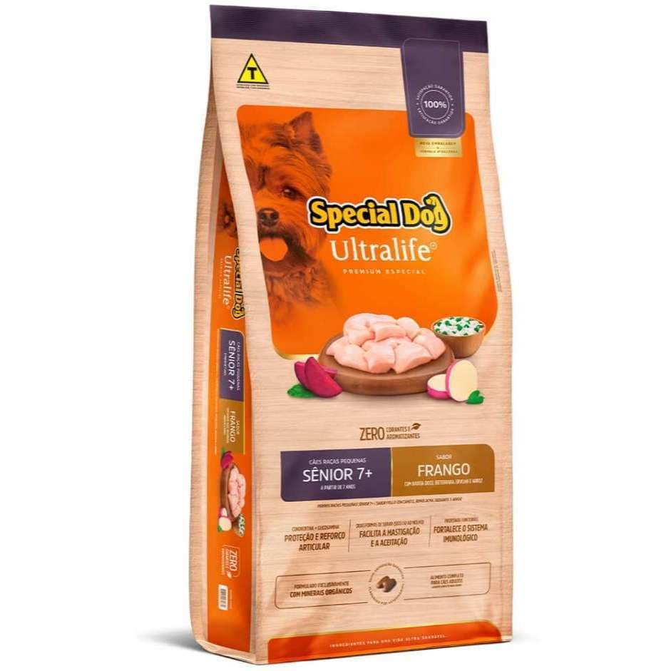 Ração Special Dog Ultralife Sênior para Cães de Raças Pequenas Sabor Frango E Arroz 1kg