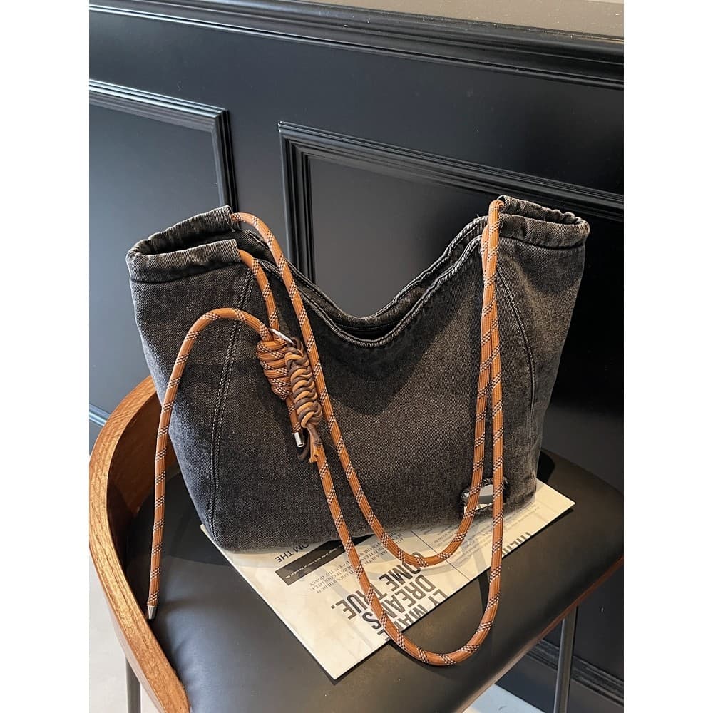 Bolsa Tote Popular deste ano feminina 2025 novo estilo Super quente bolsa jeans grande capacidade bolsa nas axilas bolsa