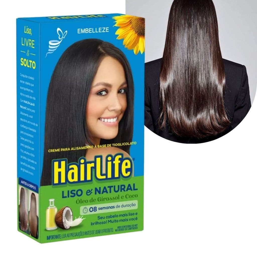 HairLife Creme de Alisamento Capilar Embelleze 180g Liso & Natural