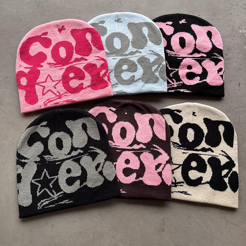 Touca de Frio Gorro Trico Unissex Inverno Letras Moda Gringa Coreana Quentinha