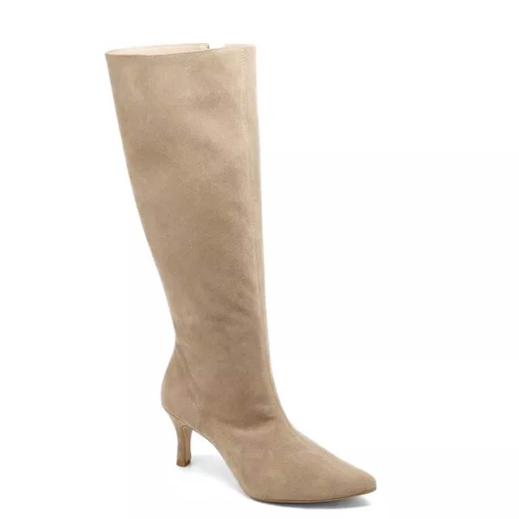 17005FPE-Bota Feminina Cano Alto Camurça fashion elelgante