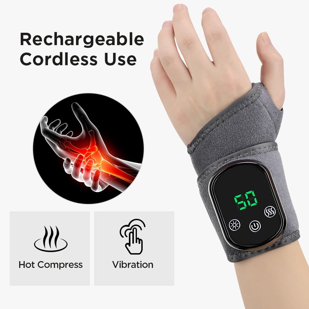 Pulseira Elétrica Com Compressa Quente E Massagem Para Túnel Do Carpo , Suporte As Mãos Artrite , Tendinite , Entorse ,
