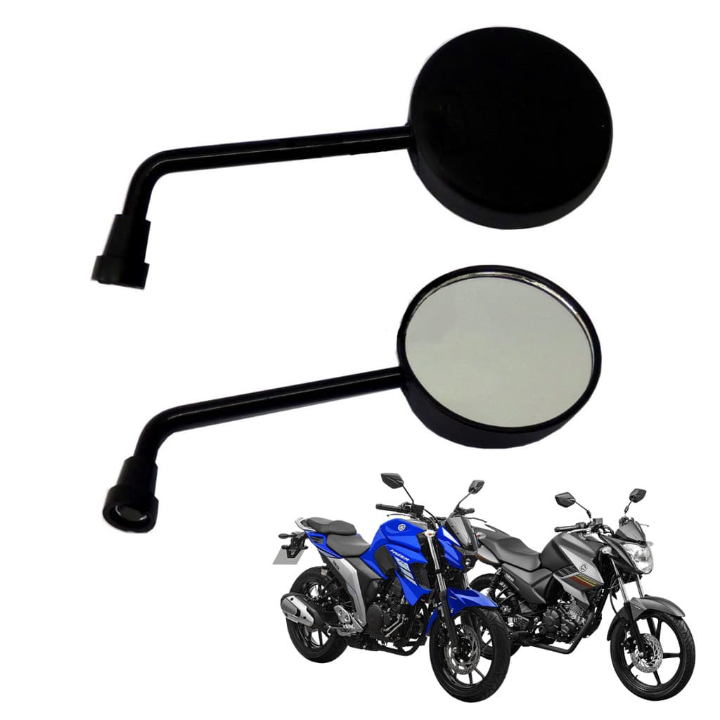 Par Retrovisor Mini Redondo Esportivo Rosca Inversa Yamaha Factor 125 150 Fazer Crosser Lander XTZ