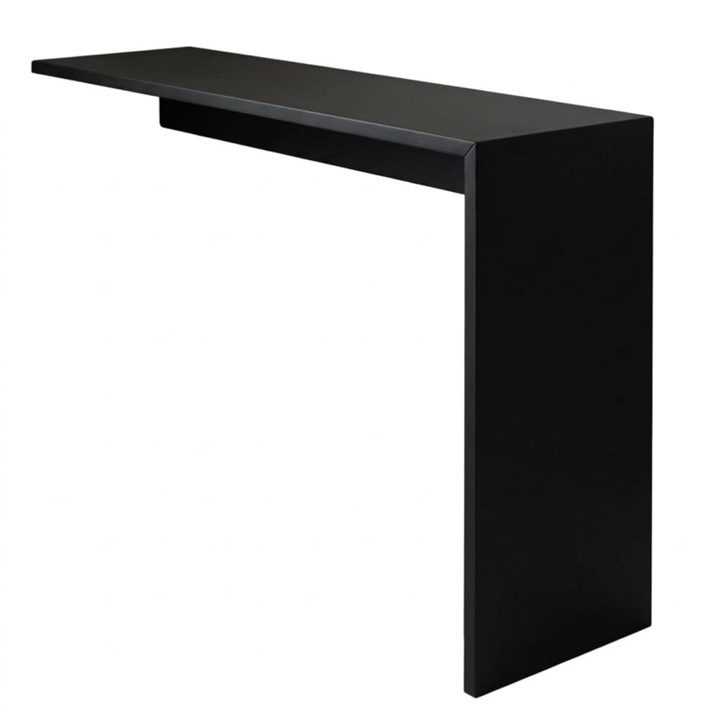 Mesa Aparador Bancada L De Parede 100x100x50cm Preto MDF