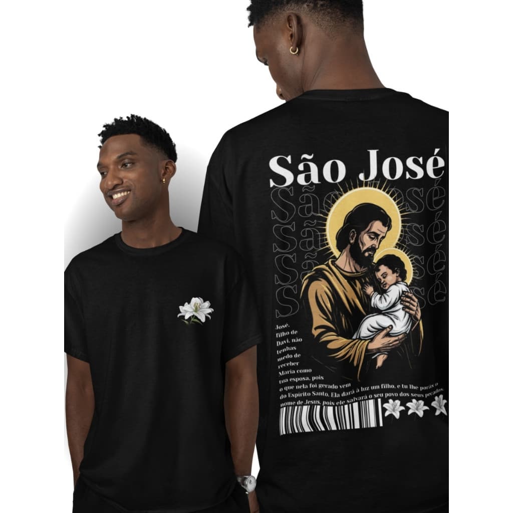 Camiseta Unissex Masculina Católica Estampada Religiosa Gospel São José 100% Algodão Premium Envio Imediato