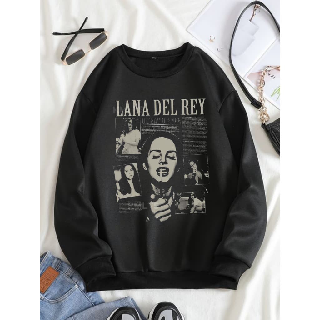 Moletom Gola Careca  Sem Capuz Lana Del Rey Cantora - Alta Qualidade Premium