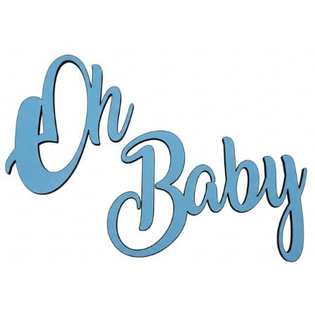 Letreiro OH BABY Azul - Decoração Chá de Bebê