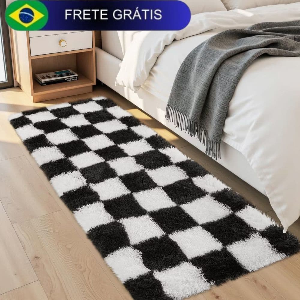 Tapete Passadeira de pelos Sintéticos Moderno 1.80 Metros