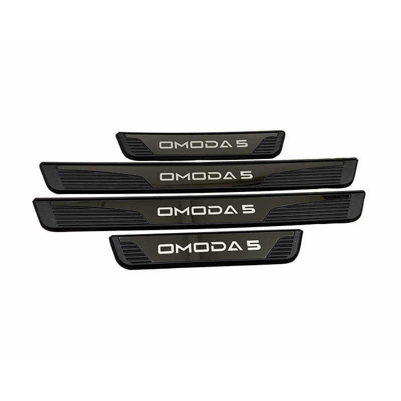 Aço Inoxidável Guarnição de Soleira Proteção de Porta de Carro para Chery Omoda 5, Conjunto de 4 peças